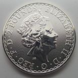 2019 - 1oz Silver Bullion Britannia Round. P&P Group 1 (£14+VAT for the first lot and £1+VAT for