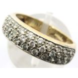 9ct gold multi stone set ring, size O, 5.2g. P&P Group 1 (£14+VAT for the first lot and £1+VAT for