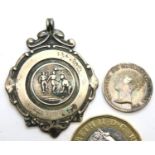 1840 Victoria groat and a hallmarked silver fob. P&P Group 1 (£14+VAT for the first lot and £1+VAT