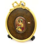 Framed Doulton oval portrait, Cavalier by Leslie Johnson, 80 x 60 mm. P&P Group 1 (£14+VAT for the