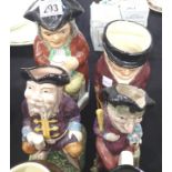 Collection of character and Toby jugs including Royal Doulton the Huntsman, Melba Ware Punch and