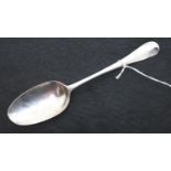 Georgian hallmarked silver table spoon, marks rubbed, L: 20 cm, 47g. P&P Group 1 (£14+VAT for the