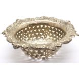 Hallmarked silver strainer, Chester assay, D: 11 cm, 40g. P&P Group 1 (£14+VAT for the first lot and