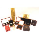 Quantity of mixed empty coin presentation boxes including sovereign and proof set boxes. P&P Group 2