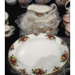 Royal Albert Old Country Roses 1962 backstamp new and unused six bowls, platters, dinner plates, and