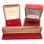 Three Omega wristwatch boxes. P&P Group 1 (£14+VAT for the first lot and £1+VAT for subsequent lots)