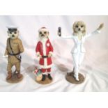 Three boxed Country Artists Magnificent Meerkat figurines, Nicholas, Haig and Dolly. P&P Group 3 (£