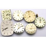 Seven ladies Tissot wristwatch movements. P&P Group 1 (£14+VAT for the first lot and £1+VAT for