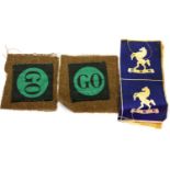 Two pairs of British aged replica division patches. P&P Group 1 (£14+VAT for the first lot and £1+