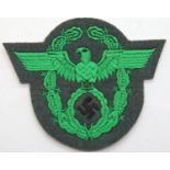 German WWII re-enactment embroidered NSFK green uniform patch. P&P Group 1 (£14+VAT for the first