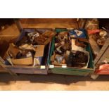 Two boxes of mixed tools, electrical items and hardware items. Not available for in-house P&P,