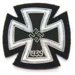 German WWII re-enactment embroidered Iron Cross first class. P&P Group 1 (£14+VAT for the first