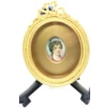 Framed Doulton portrait of a lady by Leslie Johnson, 50 x 30 mm. P&P Group 2 (£18+VAT for the