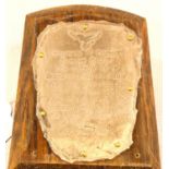 Mounted WWII German dornier bomber fragment, 8 x 5 cm. P&P Group 1 (£14+VAT for the first lot and £