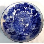 18th century Oriental blue and white plate, D: 31 cm. P&P Group 2 (£18+VAT for the first lot and £