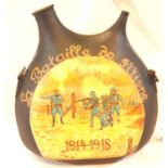 WWI French canteen with post war memorial painting to the Battle Aisne. P&P Group 2 (£18+VAT for the