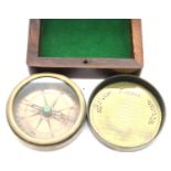 Hardwood boxed pocket compass, stamped White Star Line Titanic. P&P Group 1 (£14+VAT for the first