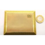Asprey, London fully hallmarked 1924 9ct yellow and rose gold card / cigarette case, 9 x 7 cm, 110.