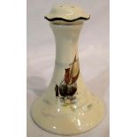 Doulton ceramic sailing boat design hatpin stand, H: 16 cm. P&P Group 2 (£18+VAT for the first lot