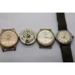 Three mechanical wristwatches and a movement. P&P Group 1 (£14+VAT for the first lot and £1+VAT