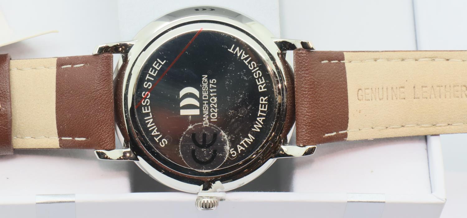 Gents Danish design calendar wristwatch, D: 4 cm, new. P&P Group 1 (£14+VAT for the first lot and £ - Image 3 of 4