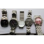 Mixed gents wristwatches, all working. P&P Group 1 (£14+VAT for the first lot and £1+VAT for