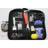 Cased 147 piece watch repair kit including watch back removers. P&P Group 1 (£14+VAT for the first
