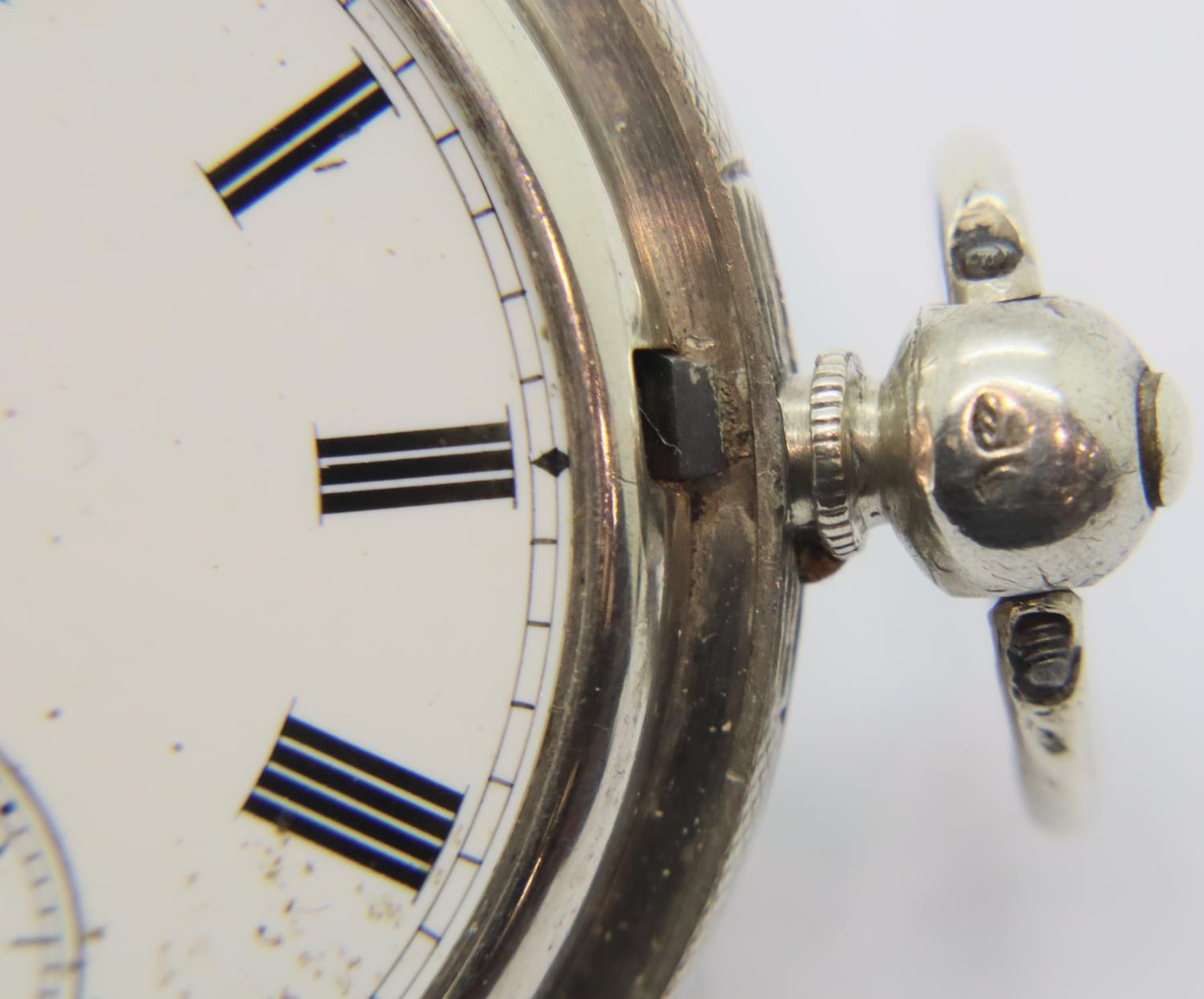 Hallmarked silver fusee pocket watch, lacking glass. P&P Group 1 (£14+VAT for the first lot and £1+ - Image 2 of 4