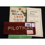1940s embroidered pilotman armband, inscribed in pen for Beeston Castle signal box, with two