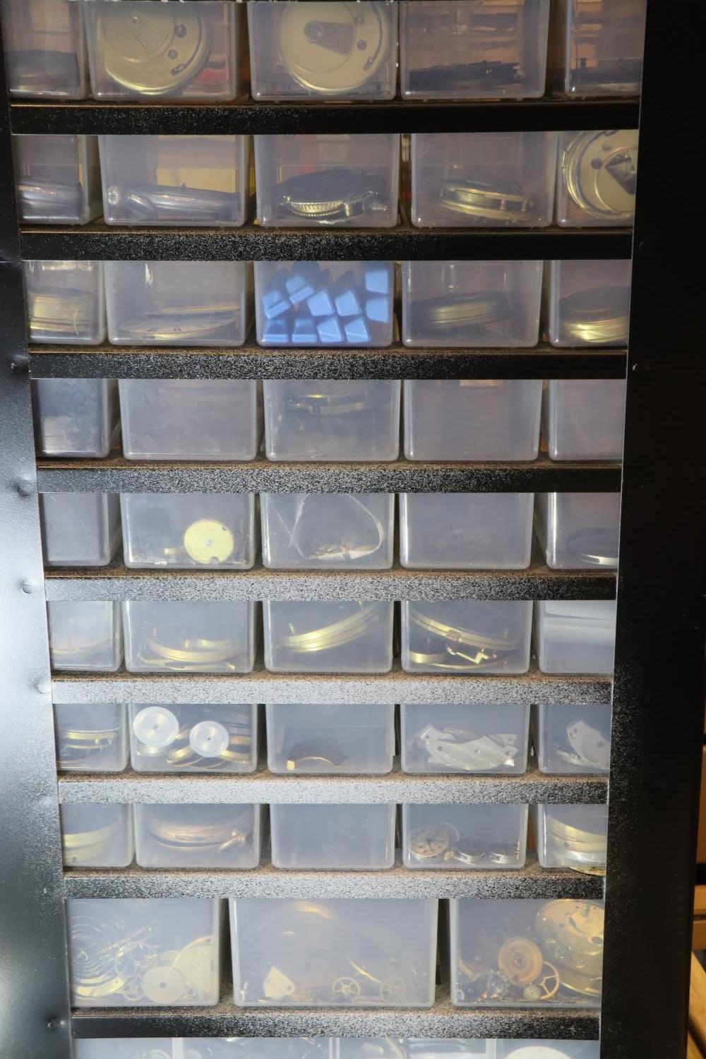 Cabinet containing a quantity of pocket watch parts. P&P Group 1 (£14+VAT for the first lot and £1+ - Image 4 of 4