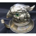 Victorian silver plated parrot head tape dispenser, H: 8.5cm. P&P Group 2 (£18+VAT for the first lot