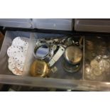 Cabinet containing a quantity of pocket watch parts. P&P Group 1 (£14+VAT for the first lot and £1+