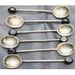 Six silver coffee spoons, 44g . P&P Group 1 (£14+VAT for the first lot and £1+VAT for subsequent