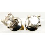 Pair of 9ct gold diamond stud earrings, each diamond approximately 0.2ct. P&P Group 1 (£14+VAT for