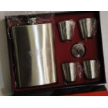 New Royal Marine commando hip flask set. P&P Group 2 (£18+VAT for the first lot and £3+VAT for
