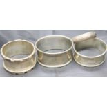 Four hallmarked silver napkin rings, 69g. P&P Group 1 (£14+VAT for the first lot and £1+VAT for