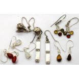 Six silver pairs of earrings, 16g. P&P Group 1 (£14+VAT for the first lot and £1+VAT for