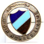 Presumed silver and enamel UGH Nurses League badge. D: 32 mm. P&P Group 1 (£14+VAT for the first lot