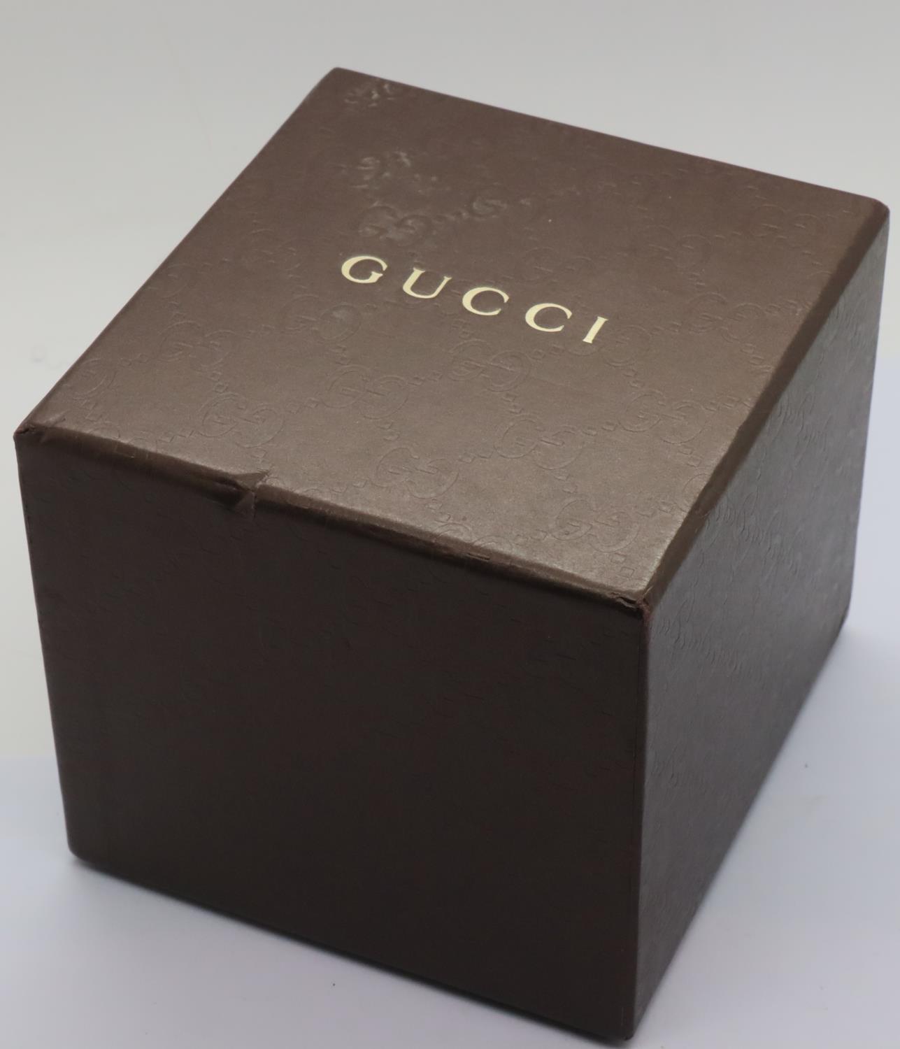 Gents Gucci chronograph wristwatch, having a black dial, stainless steel body and bracelet in - Image 5 of 5