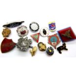 Mixed enamel badges including Butlins. P&P Group 1 (£14+VAT for the first lot and £1+VAT for