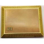 Asprey, London fully hallmarked 1924 9ct yellow and rose gold card / cigarette case, 9 x 7 cm, 110.