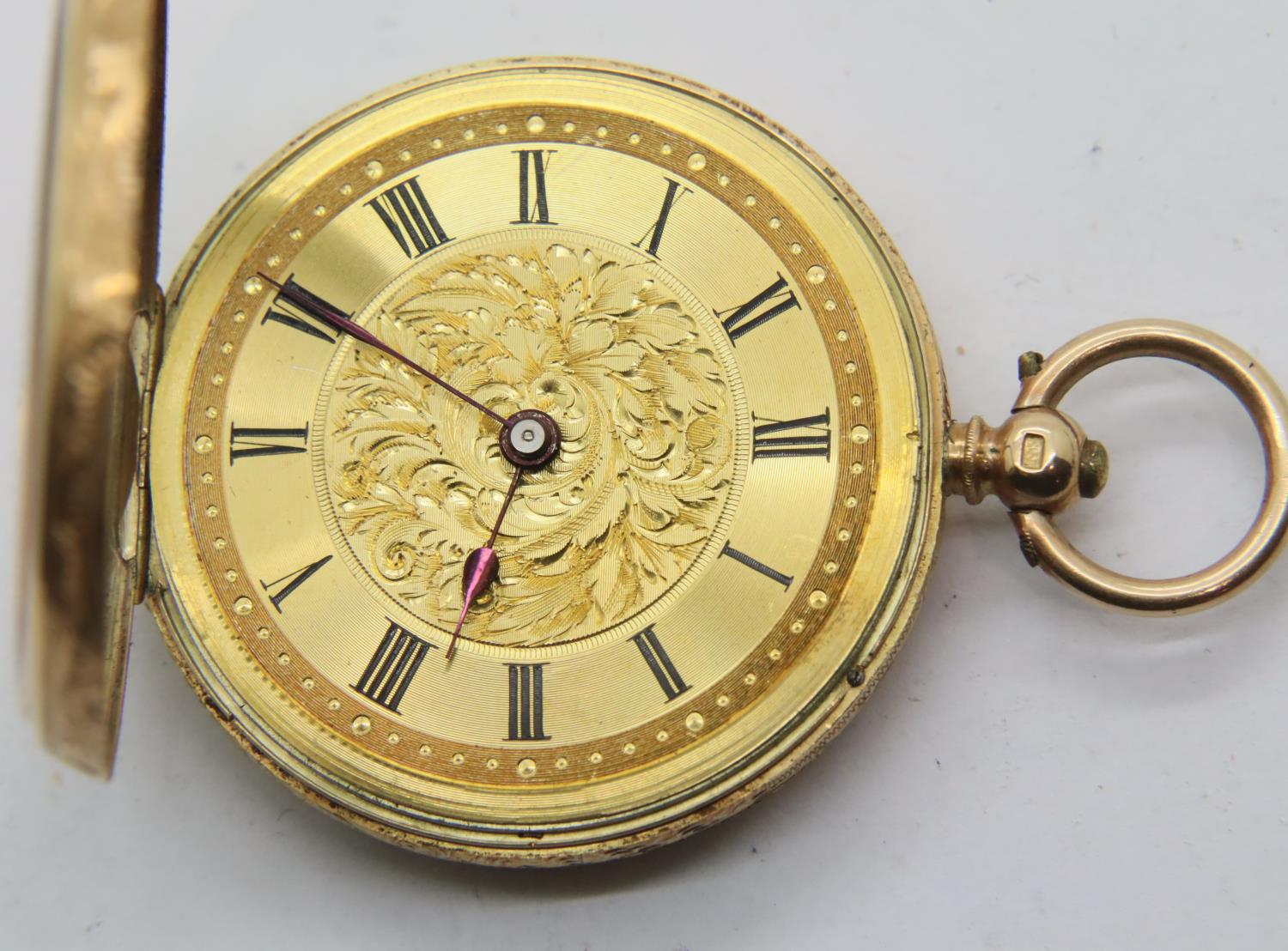 14ct gold fob watch with gold face. P&P Group 1 (£14+VAT for the first lot and £1+VAT for subsequent - Image 2 of 6