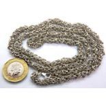 Silver neck chain, L: 75 cm, 63g. P&P Group 1 (£14+VAT for the first lot and £1+VAT for subsequent