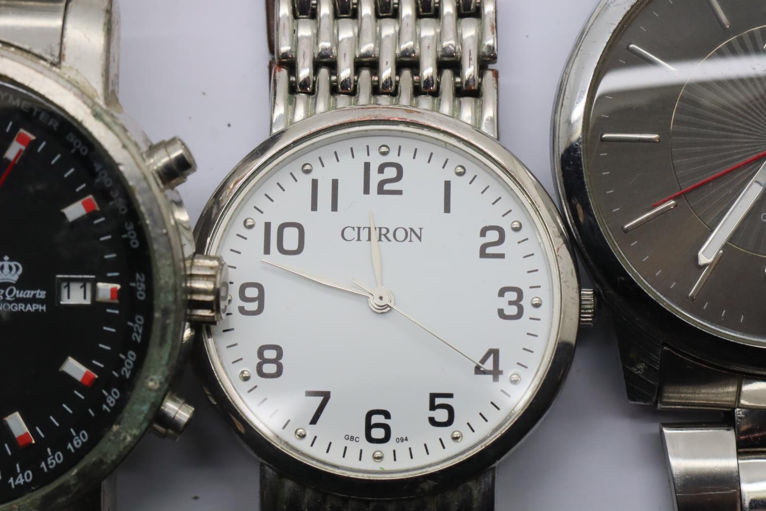 Mixed gents wristwatches, all working. P&P Group 1 (£14+VAT for the first lot and £1+VAT for - Image 3 of 6