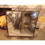 A large metal framed wall mirror 74 x 74 cm. Not available for in-house P&P, contact Paul O'Hea at