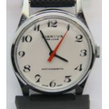 Gents Diantus mechanical vintage wristwatch on a leather strap, D: 2.5 cm. P&P Group 1 (£14+VAT