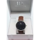 Gents Danish design calendar wristwatch, D: 4 cm, new. P&P Group 1 (£14+VAT for the first lot and £