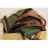 Nine canvas and leather rifle/shotgun bags. P&P Group 3 (£25+VAT for the first lot and £5+VAT for