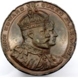 Large Bronze medal of King Edward VII visit to Cardiff. P&P Group 1 (£14+VAT for the first lot