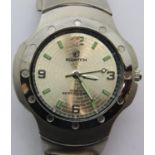 Gents stainless steel cased divers E-watch, D: 3cm. P&P Group 1 (£14+VAT for the first lot and £1+